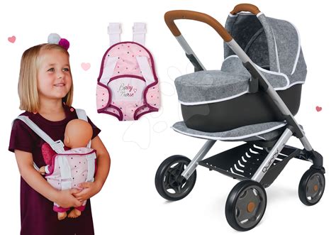Ergonomický kočík pre bábiky s bezpečnostnými pásmi