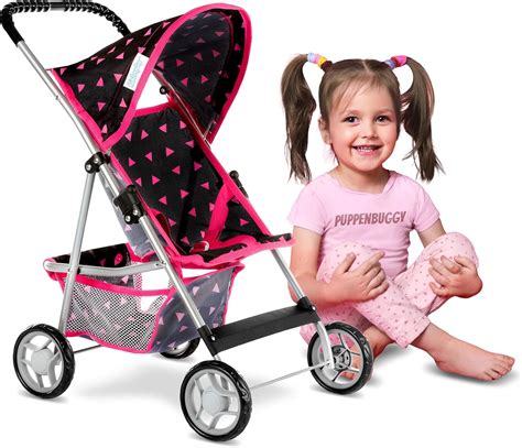 Children's role-playing with doll stroller