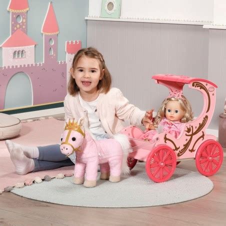 Detail kráľovského kočiara Baby Annabell s poníkom a svietiacimi korunkami