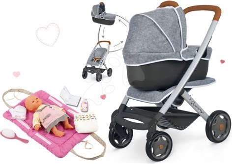 Detail kočíka Smoby DeLuxe Maxi Cosi & Quinny Grey 3v1