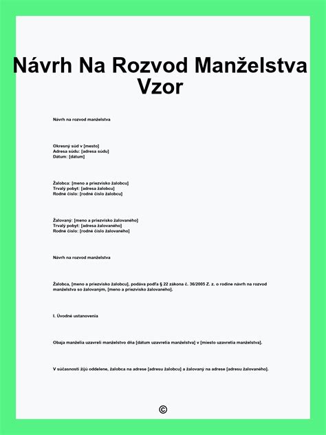 Súdne pojednávanie - rozvod