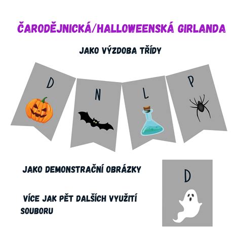 ručne vyrobená strašidelná girlanda z látky