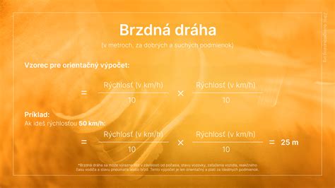 infografika o brzdnej dráhe vozidiel v závislosti od rýchlosti