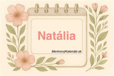 Detailná grafika významu mena Natália