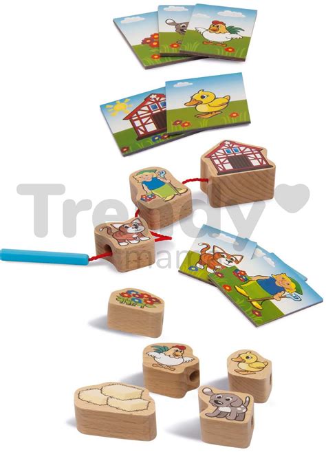 Sada drevených kociek JOKO Farma s rôznymi prvkami vrátane zvierat a stromov