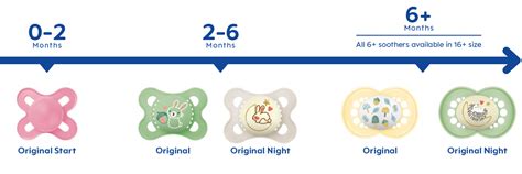 Infographic comparing baby pacifier sizes