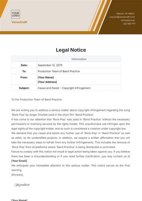 Legal document or official notice