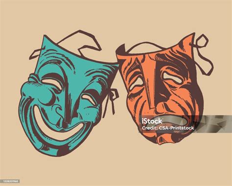 komické divadelné masky ako symbol humoru