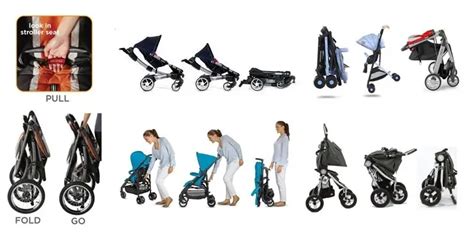 Different stroller folding mechanisms