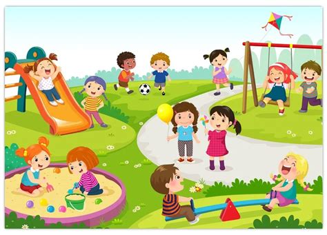 Deti bežiace na ihrisku