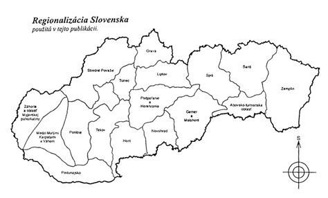 Mapa historických regiónov Slovenska