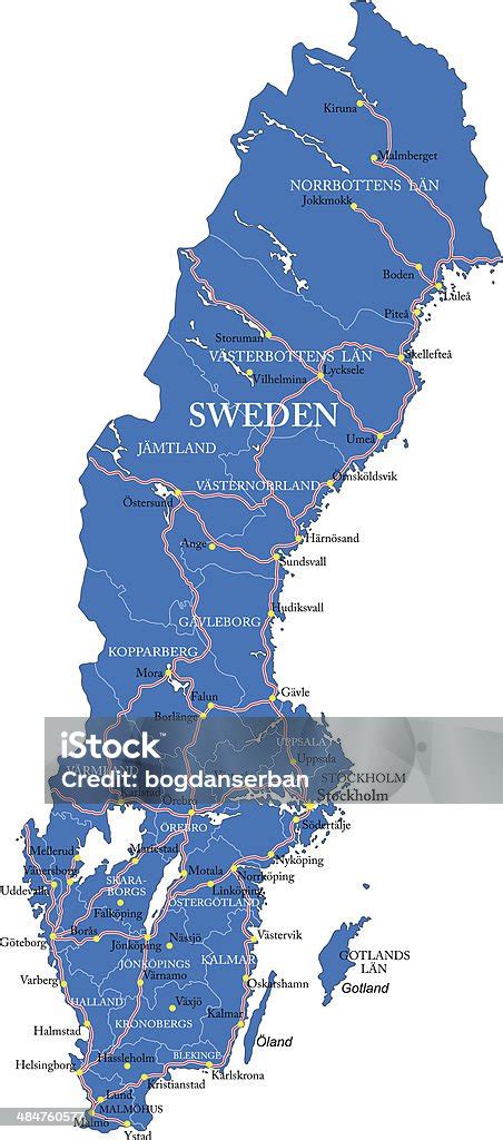 Mapa Švédska s označením inovácií v sociálnej politike