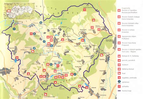 Mapa Oravskej kotliny s vyznačenou obcou Novoť