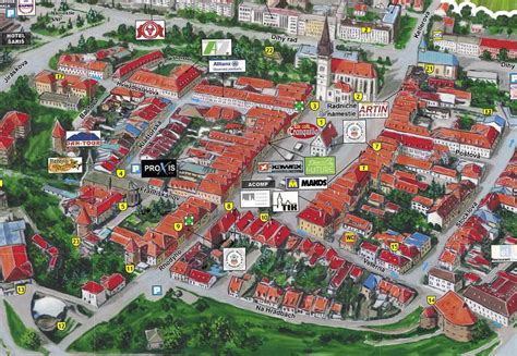 Mapa Banskej Bystrice s vyznačenými jasličkami