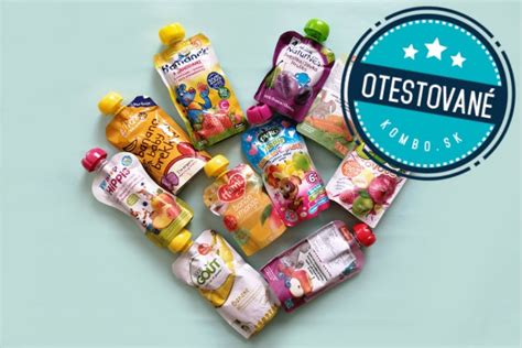 Ukážka rôznych značiek detských výživ v sklenených pohároch.