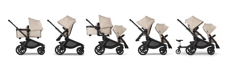 Diagram comparing side-by-side and tandem twin stroller configurations