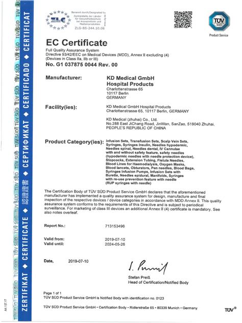 Certifikát CE 0123