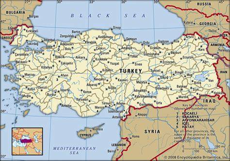 Mapa oblasti Myra v Turecku