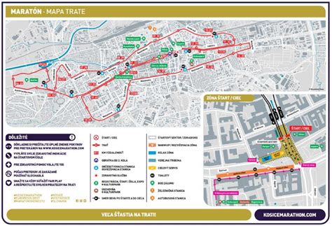 Mapa trasy Medzinárodného maratónu mieru v Košiciach