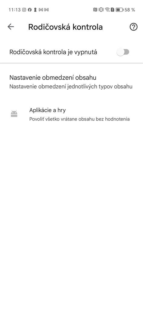 Nastavenia rodičovskej kontroly na zariadeniach Android