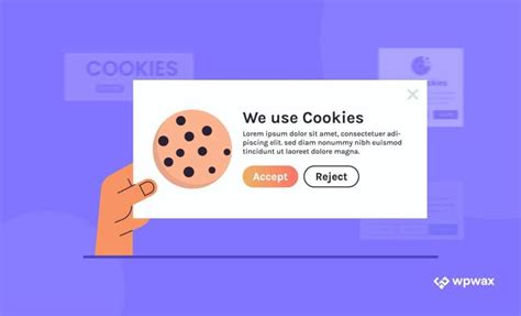 Cookies banner on a website