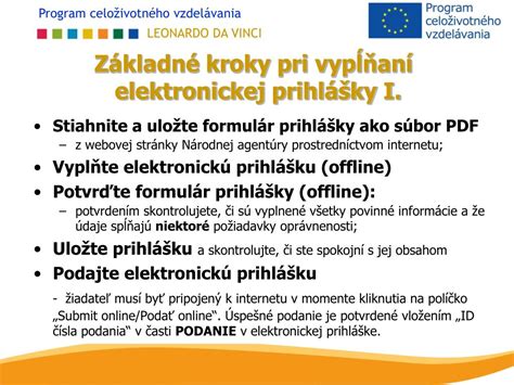 Schéma znázorňujúca kroky pri vypisovaní elektronickej prihlášky.