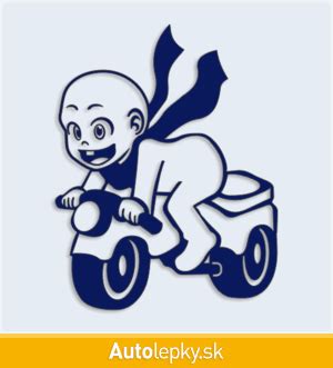 Dieťa na malej motorke s prilbou